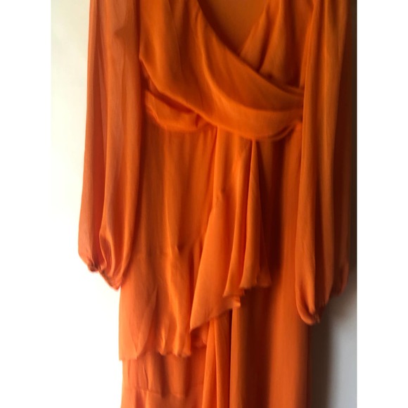 NWT ASOS Wrap Waist Maxi Dress With Double Layer Skirt And Long Sleeve, 8 - Picture 7 of 9